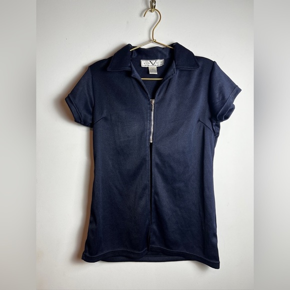 Vintage Zip up Voices Top Navy medium - Picture 2 of 8